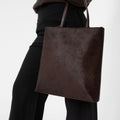 Talli Pony Leather Tote Bag - Dark Chocolate