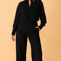 Midnight Reverie Chiffon Shirt - Black