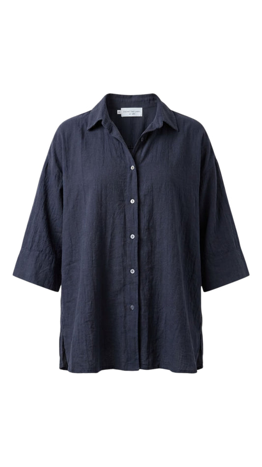 Arlo Linen Relaxed Style Shirt - Navy
