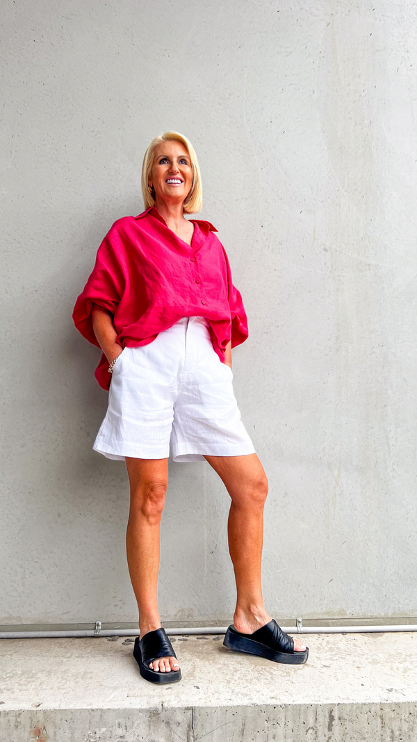 Marley Linen Shorts - White