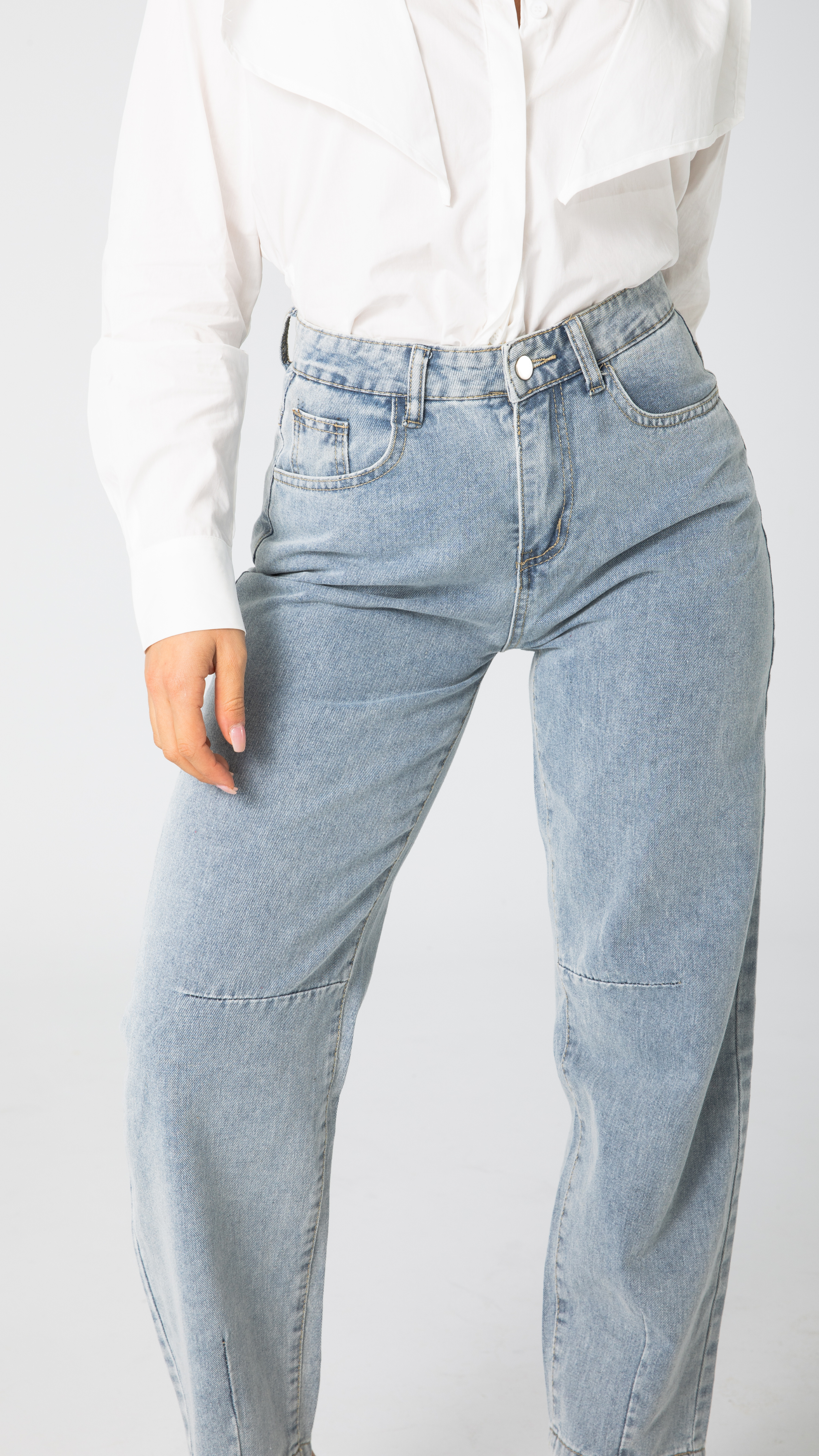 Frankie Barrel Shape Jeans - Blue