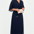 Cascade Chiffon Events Dress - Navy