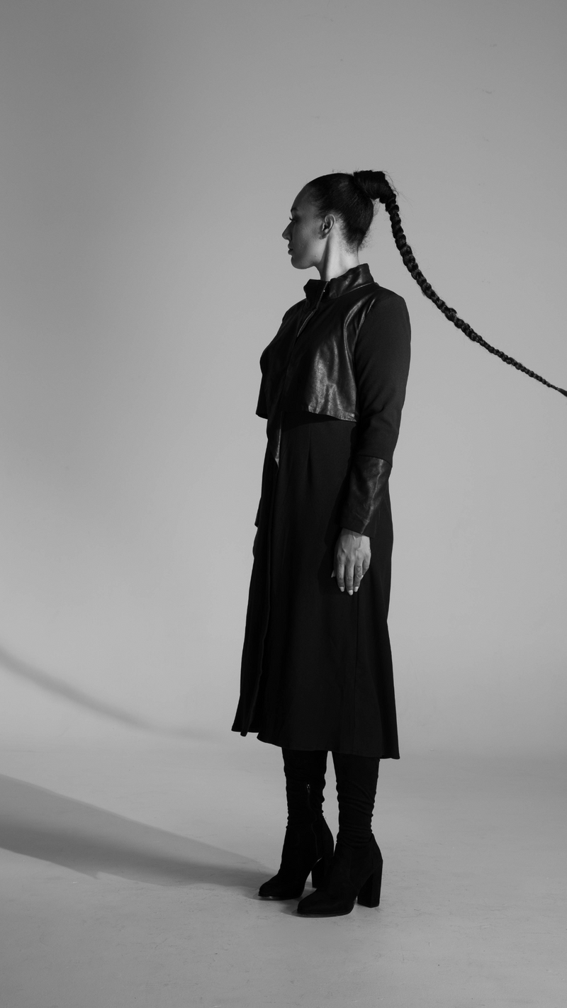 Paris Longline Coat/Dress - Black
