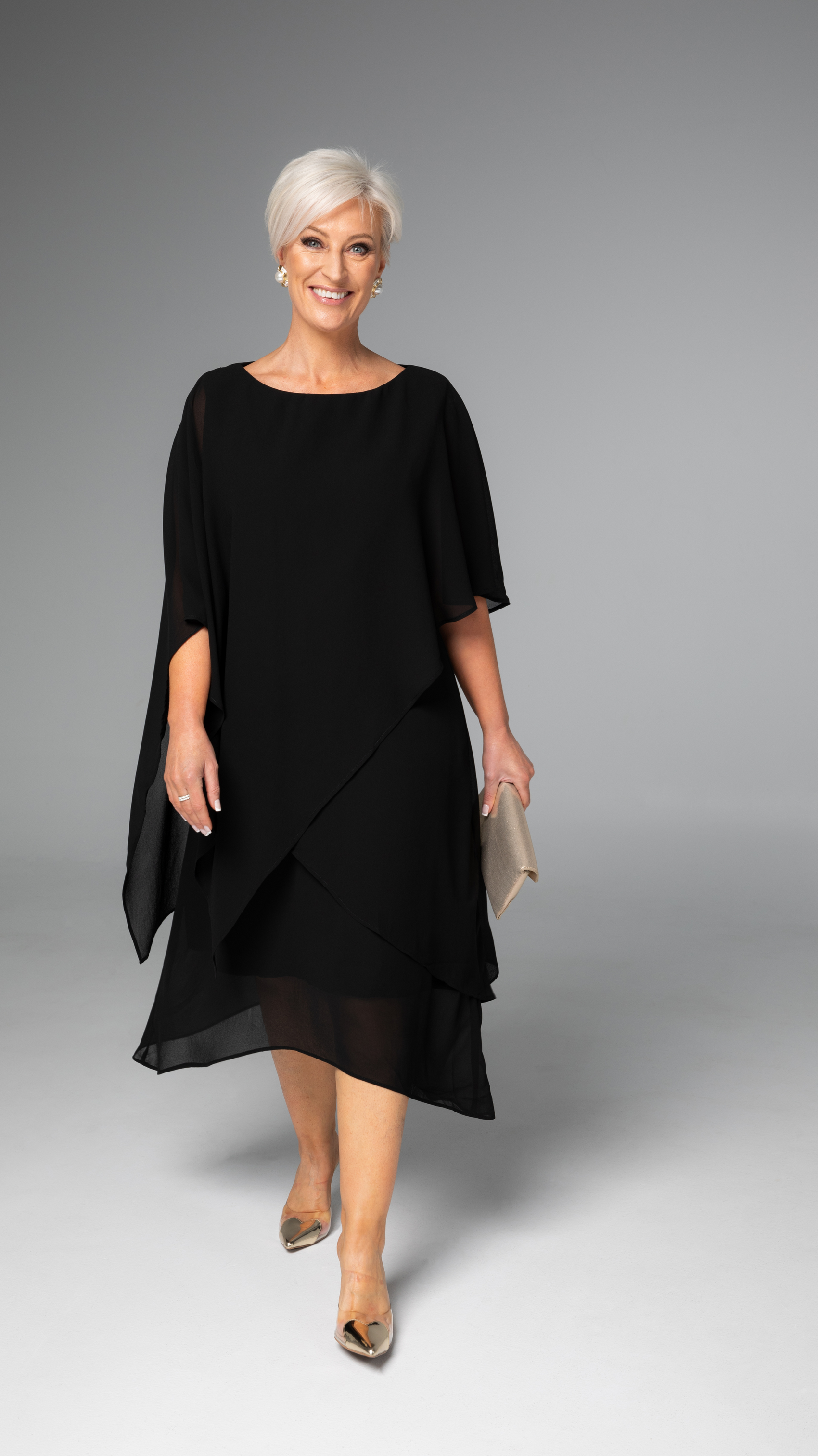 Zaria Chiffon Events Dress - Black