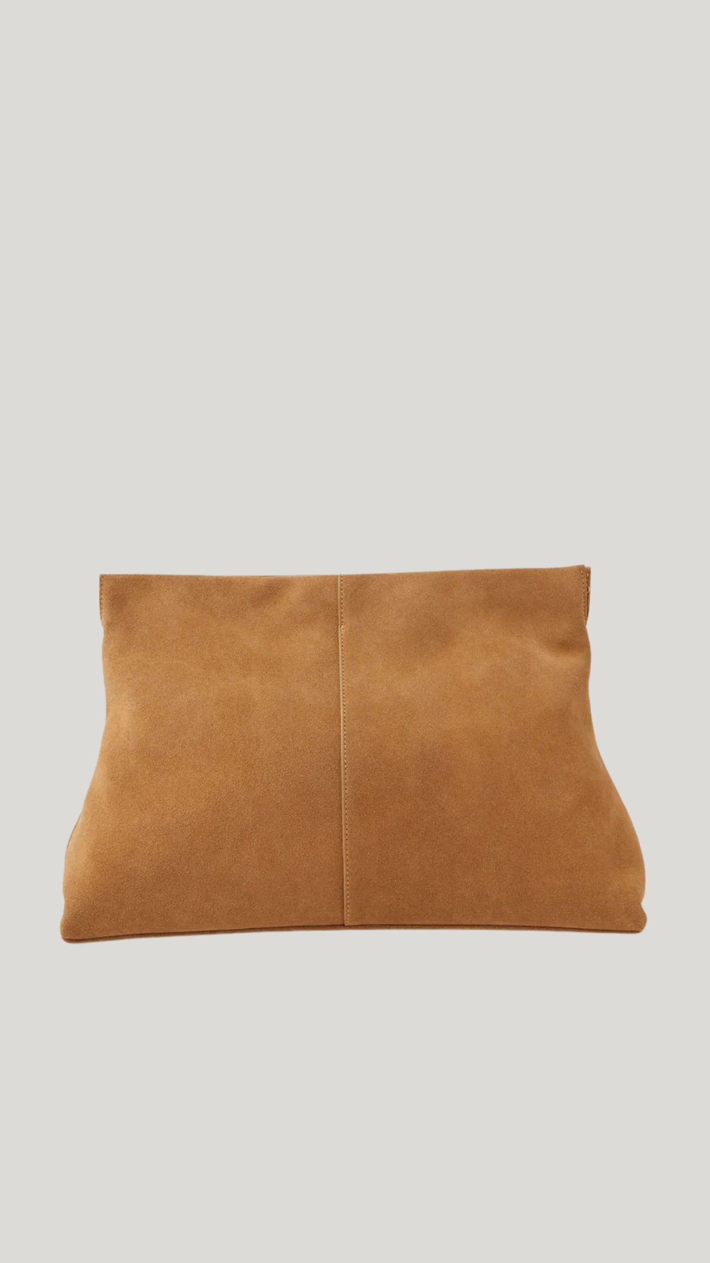 Aevie Suede Clutch - Camel