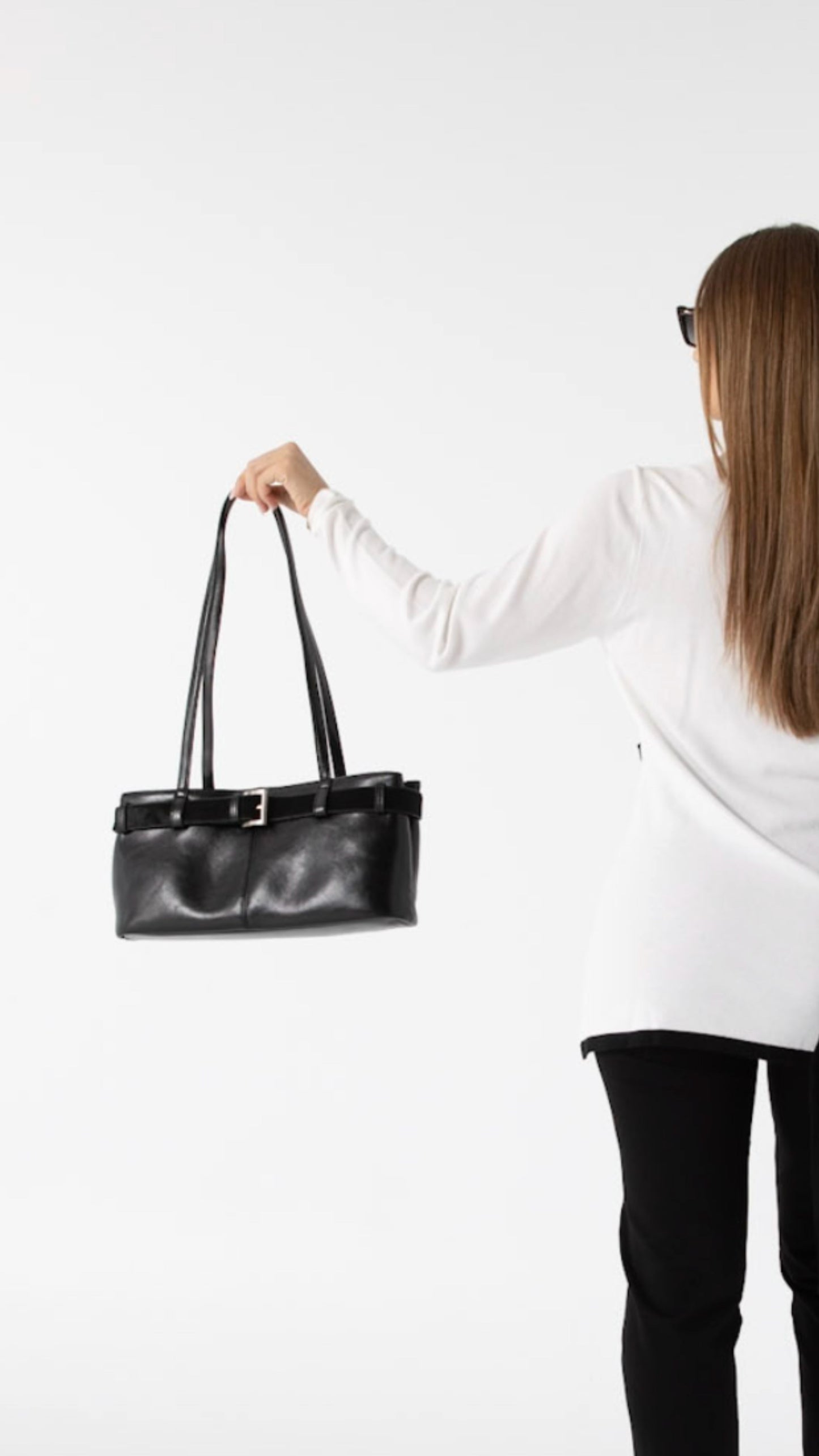 Tilda Leather, Pony Strap Bag - Black