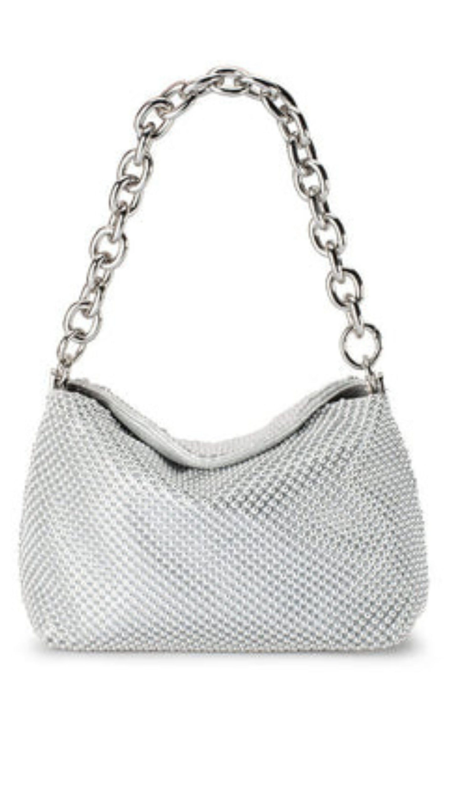 Skylar Silver Ball Mesh Bag - Silver