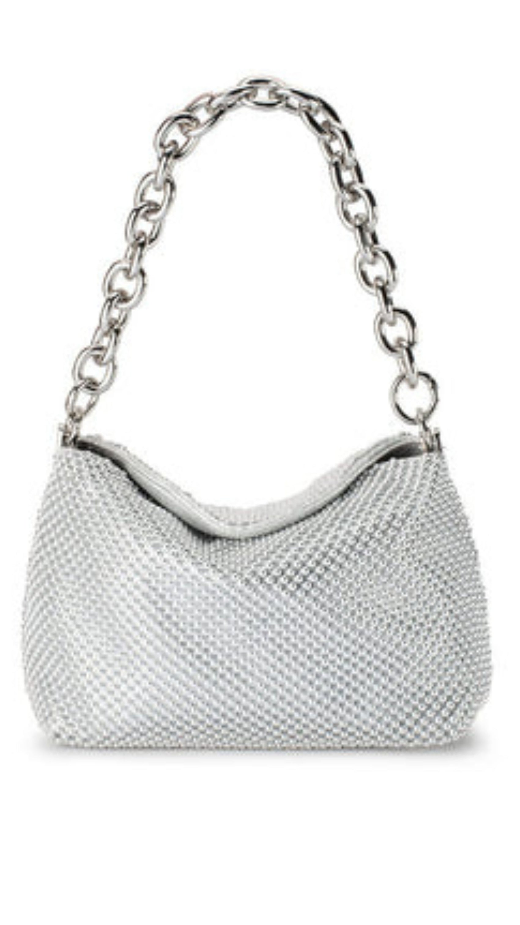 Skylar Silver Ball Mesh Bag - Silver