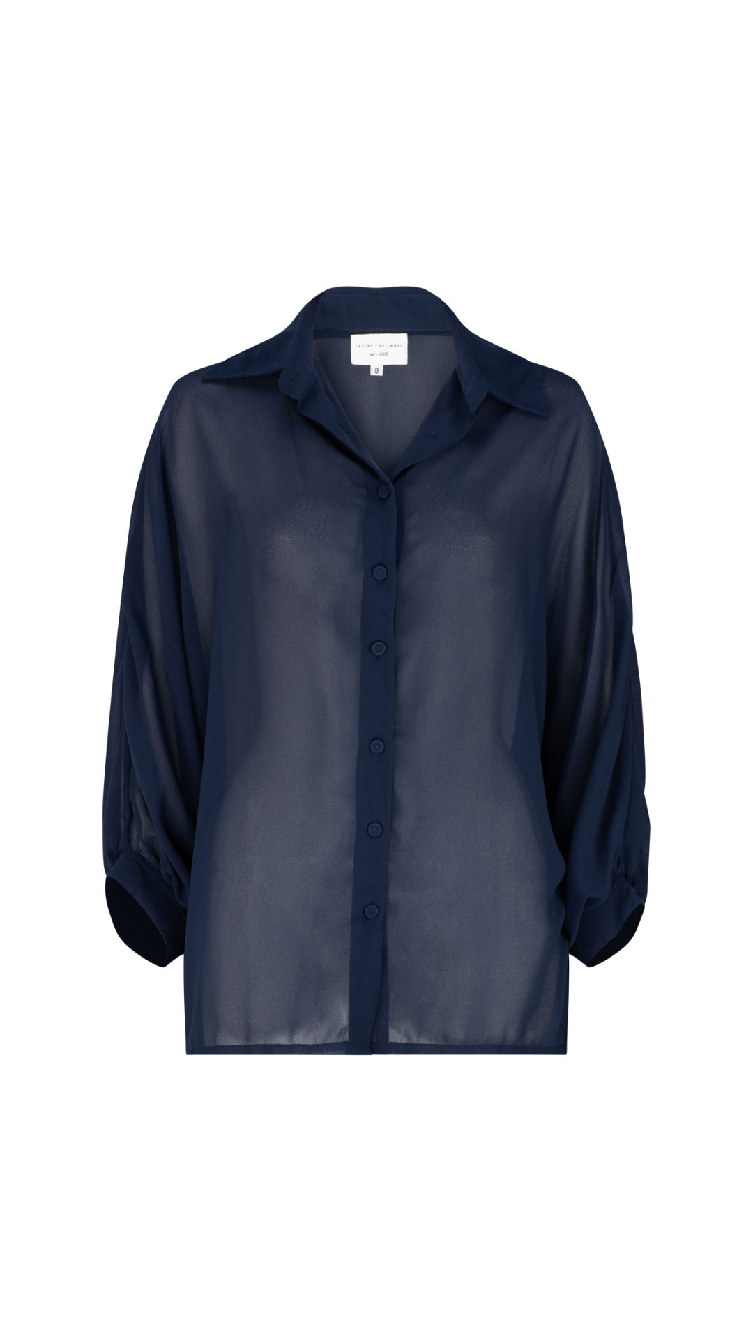 Riley Chiffon Shirt - Navy