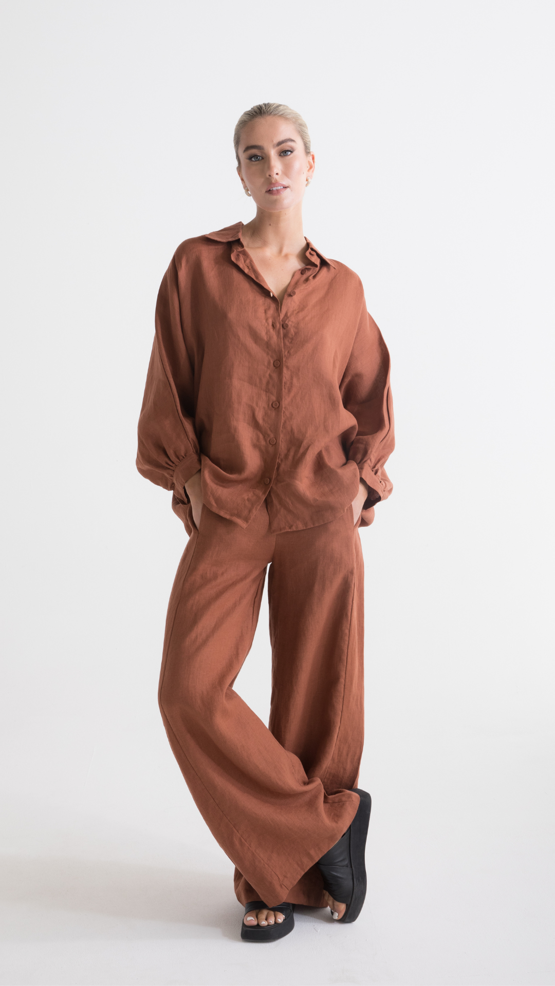 Ryder Linen Shirt - Rust