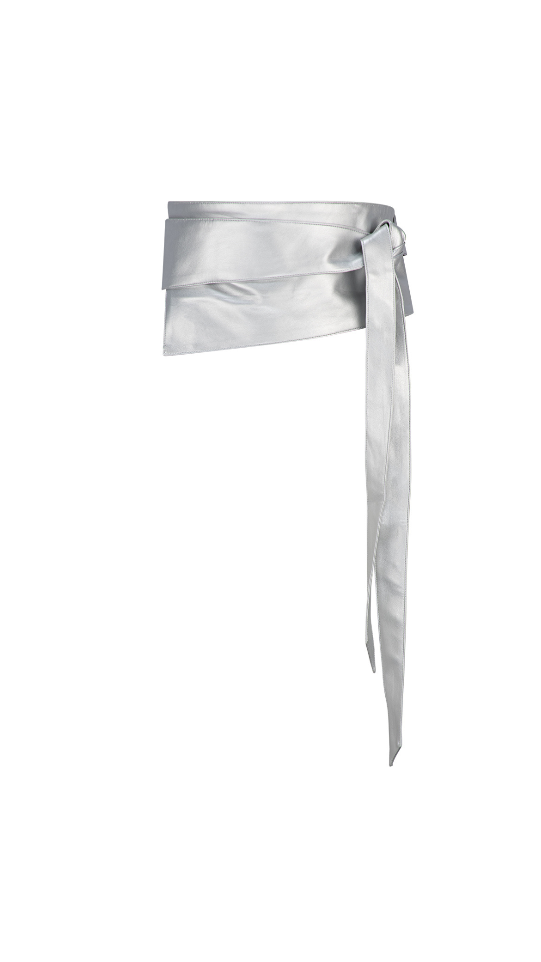 Rivka Faux Leather Wrap Belt - Silver