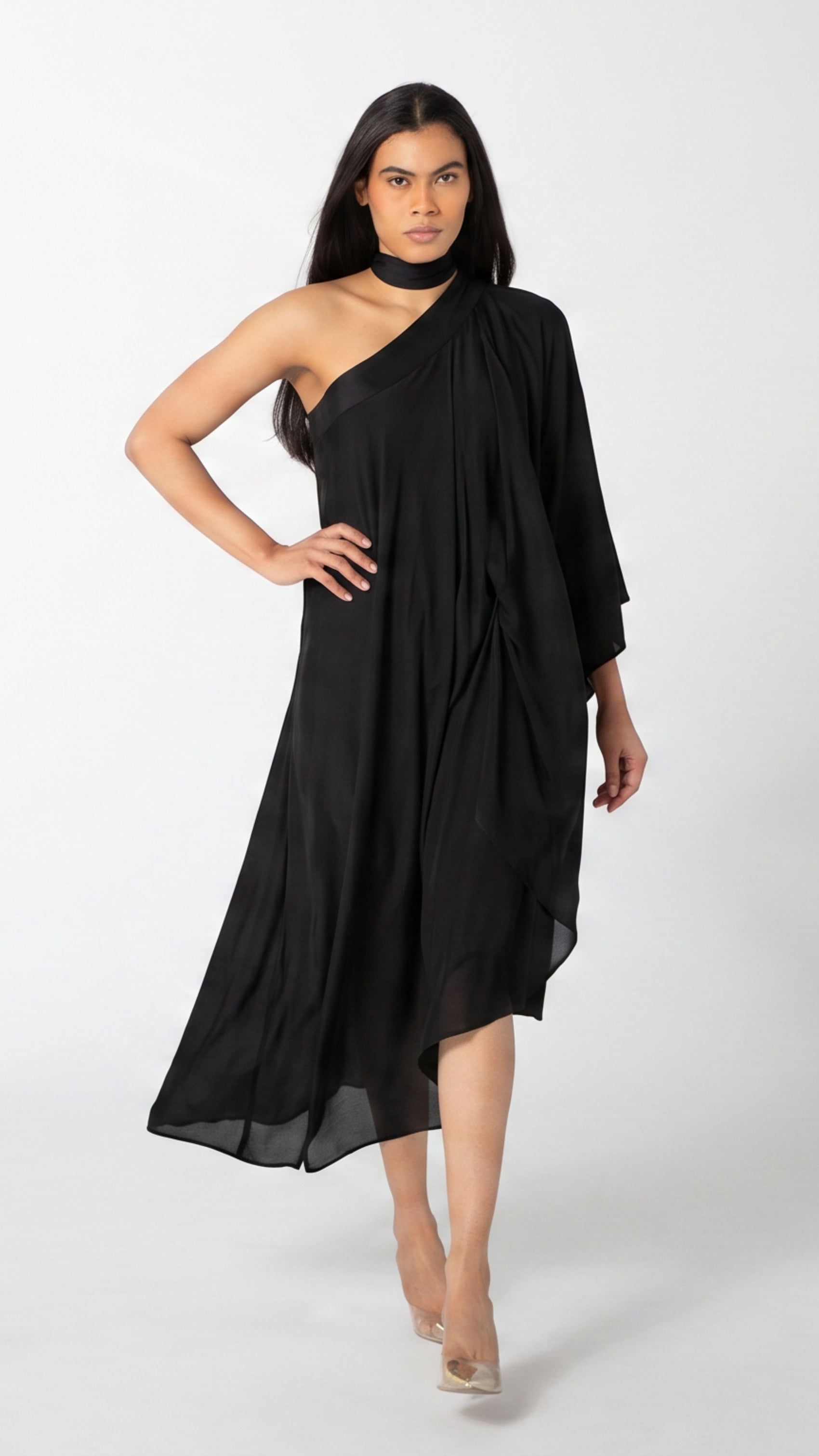 Hadassah Chiffon Dress - Black