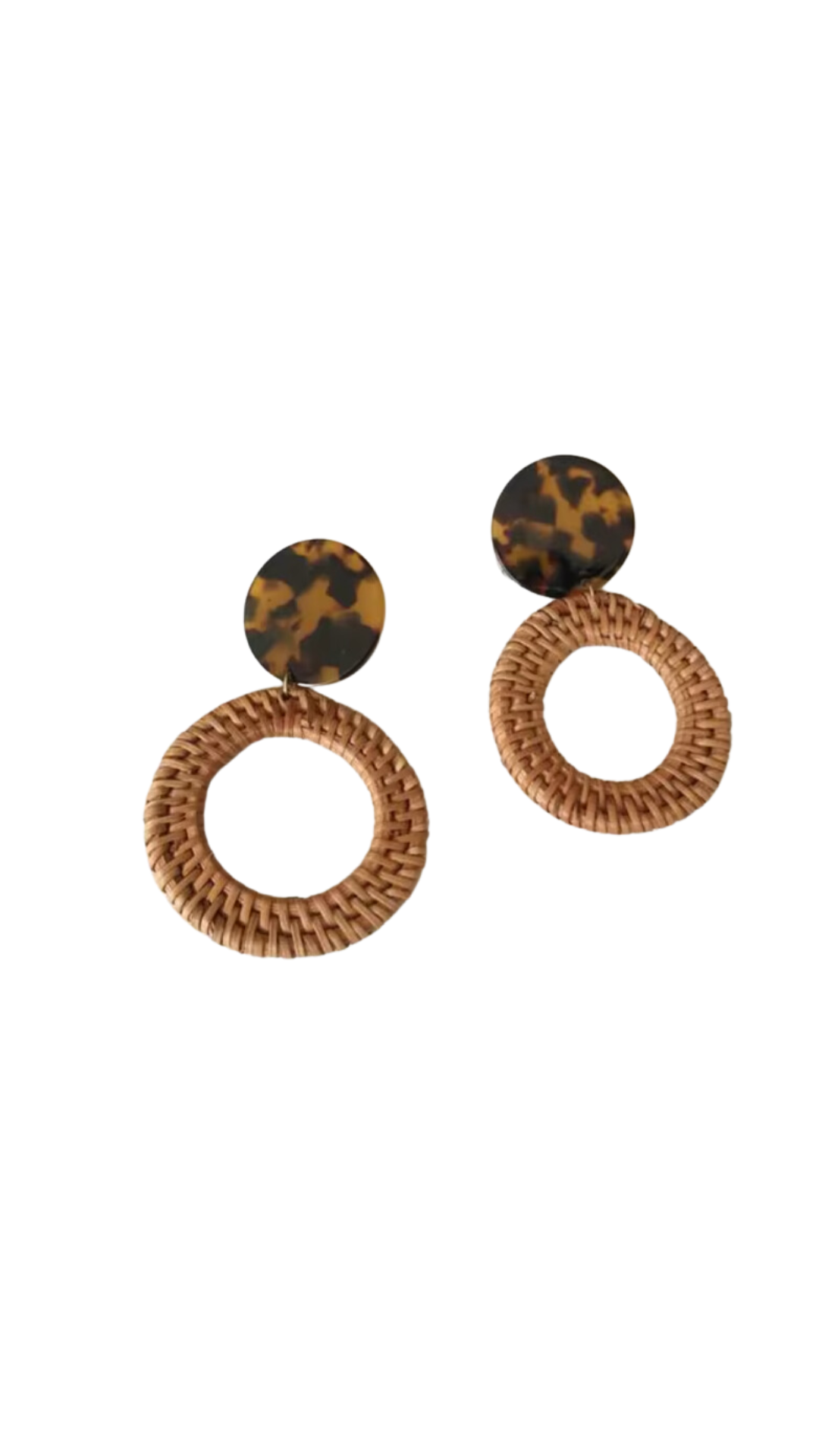 Basket Weave Earring - Tortoiseshell