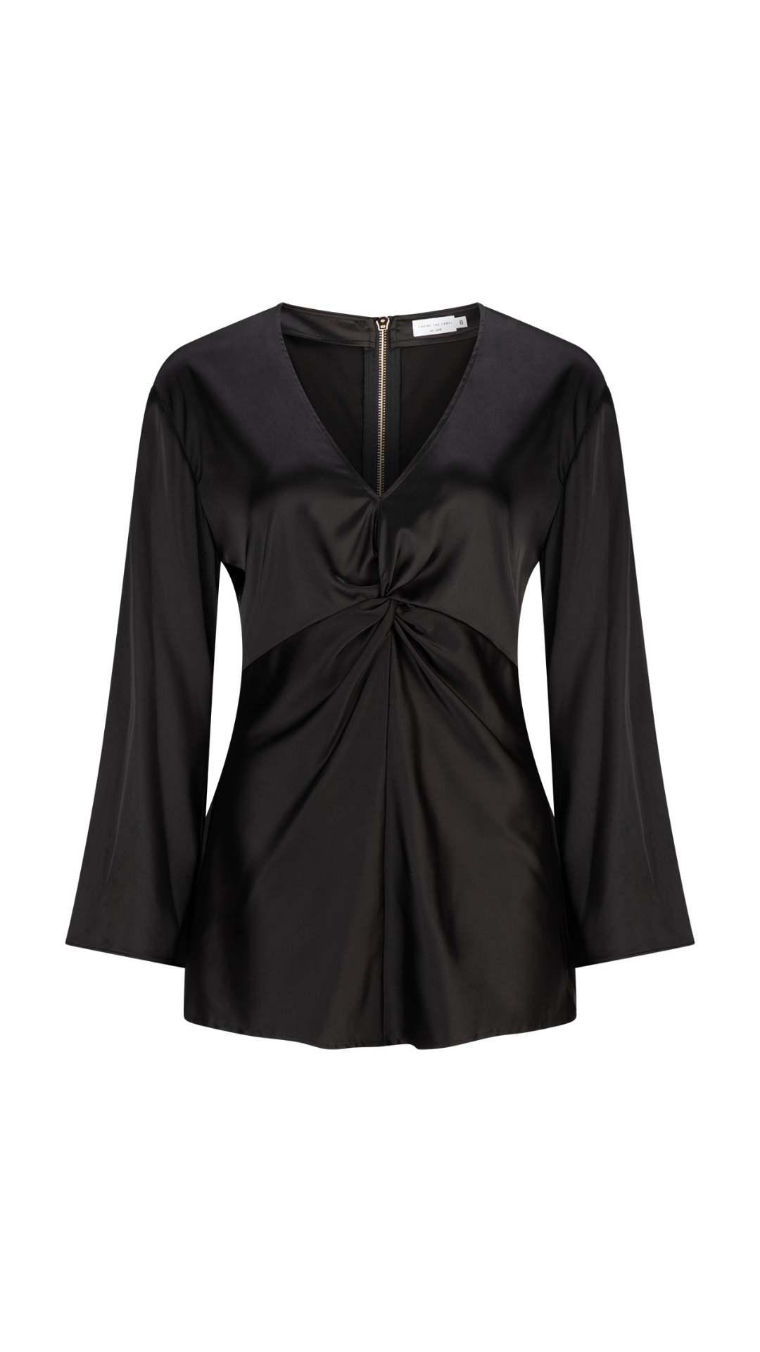 Bridgette A-Line Satin Top - Black