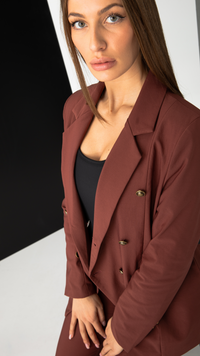 Valentina Stretch Blazer - Chocolate
