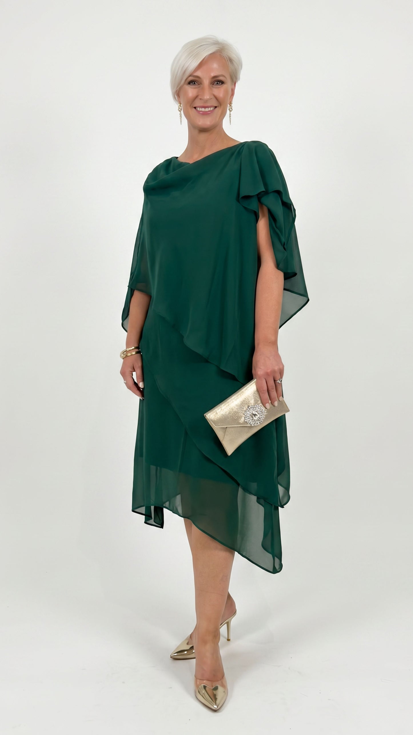 Zahra Chiffon Events Dress - Emerald
