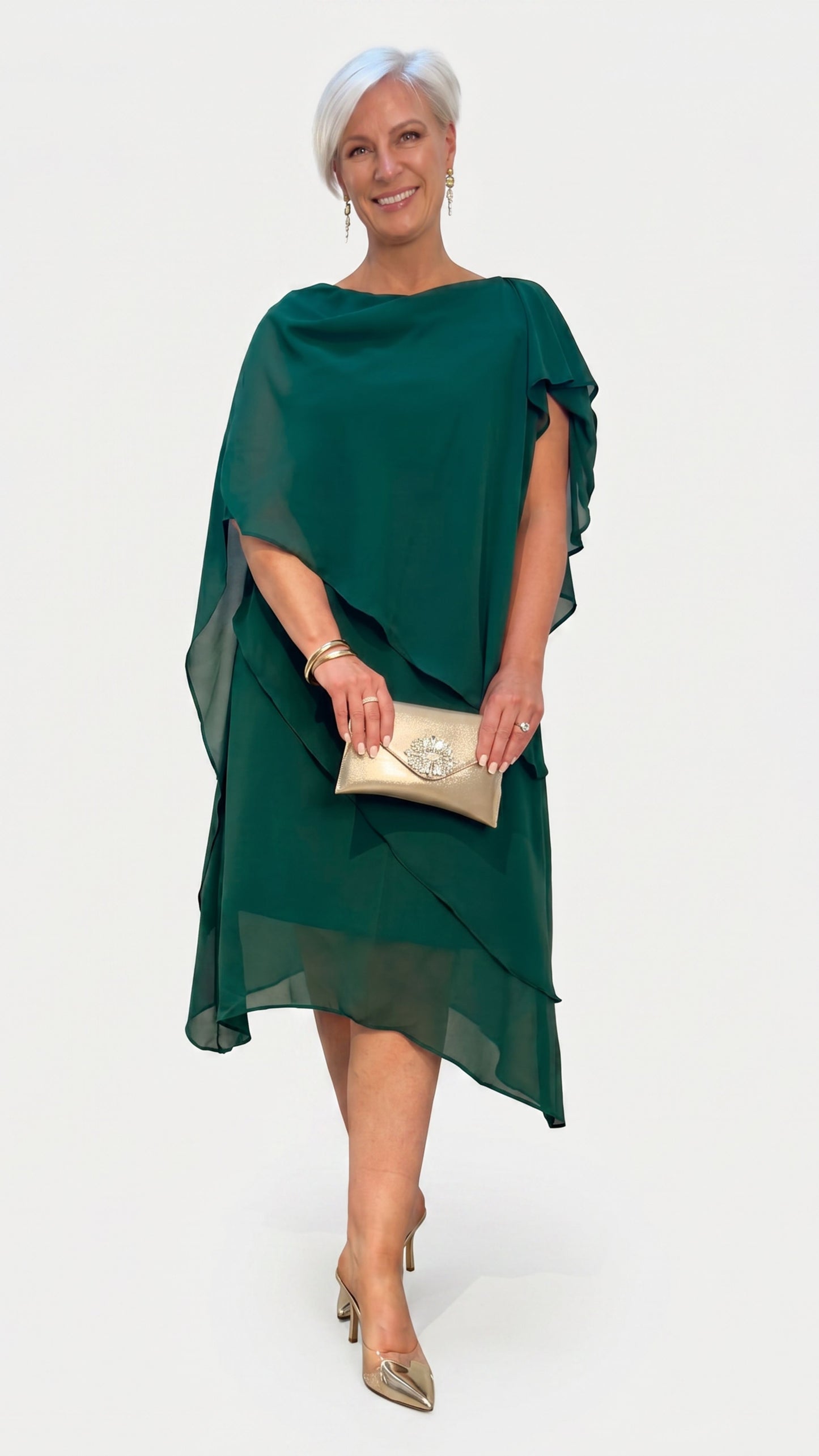 Zahra Chiffon Events Dress - Emerald