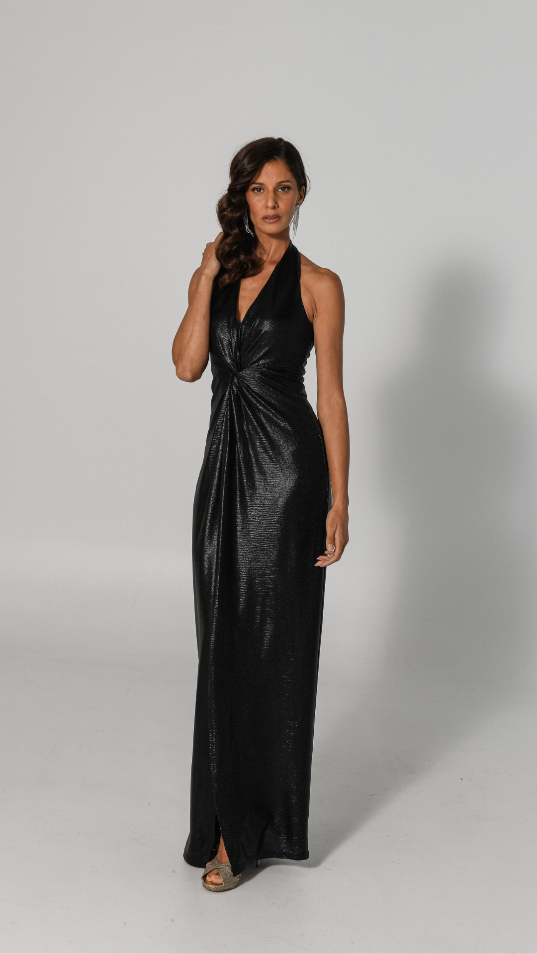 Bardot Metallic Dress - Black