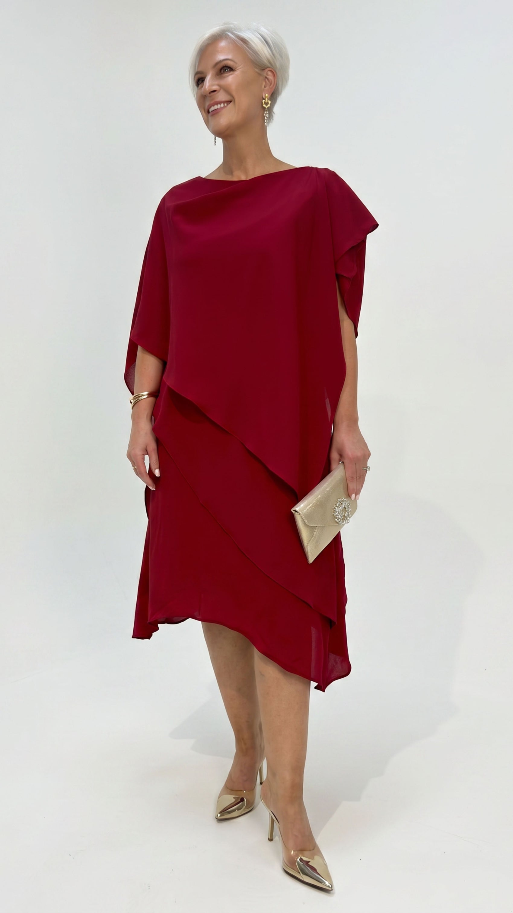 Zahra Chiffon Events Dress - Wine