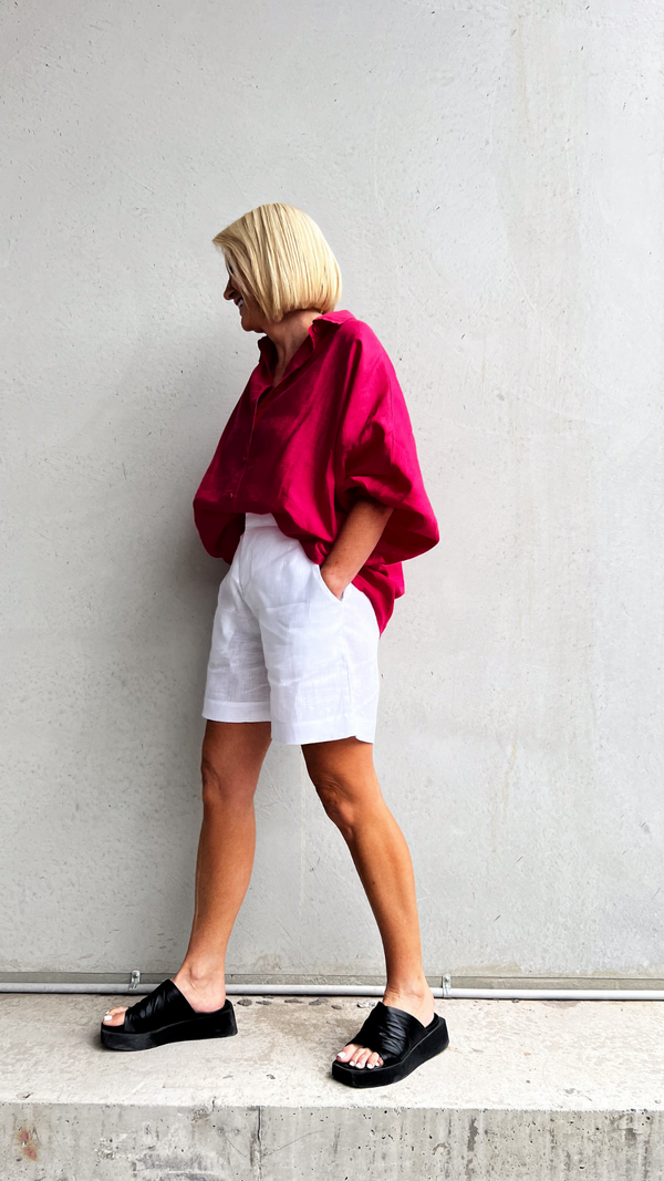 Marley Linen Shorts - White