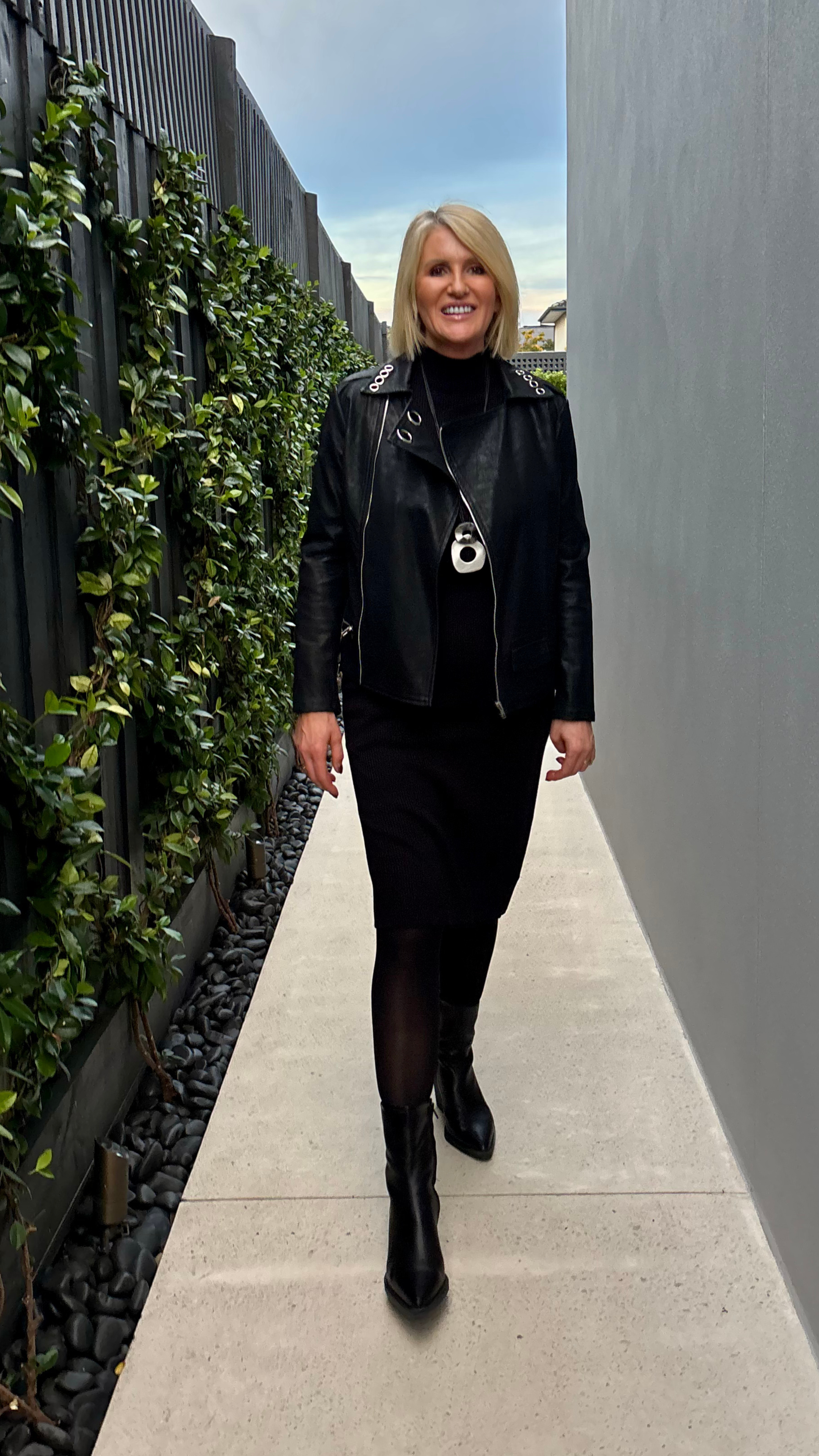 Sparrow Lightweight Knit Layering Dress - Midnight Black