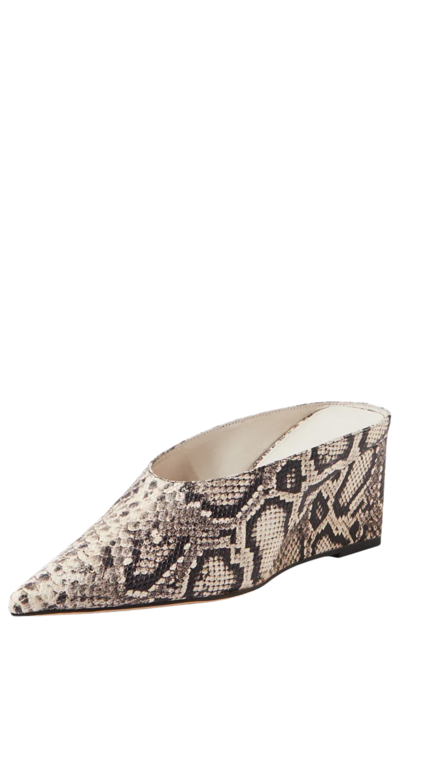 Mollini Loe Leather Mules - Snake Print