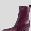 Lissbon Leather Boots With Rubber Sole - Burgundy