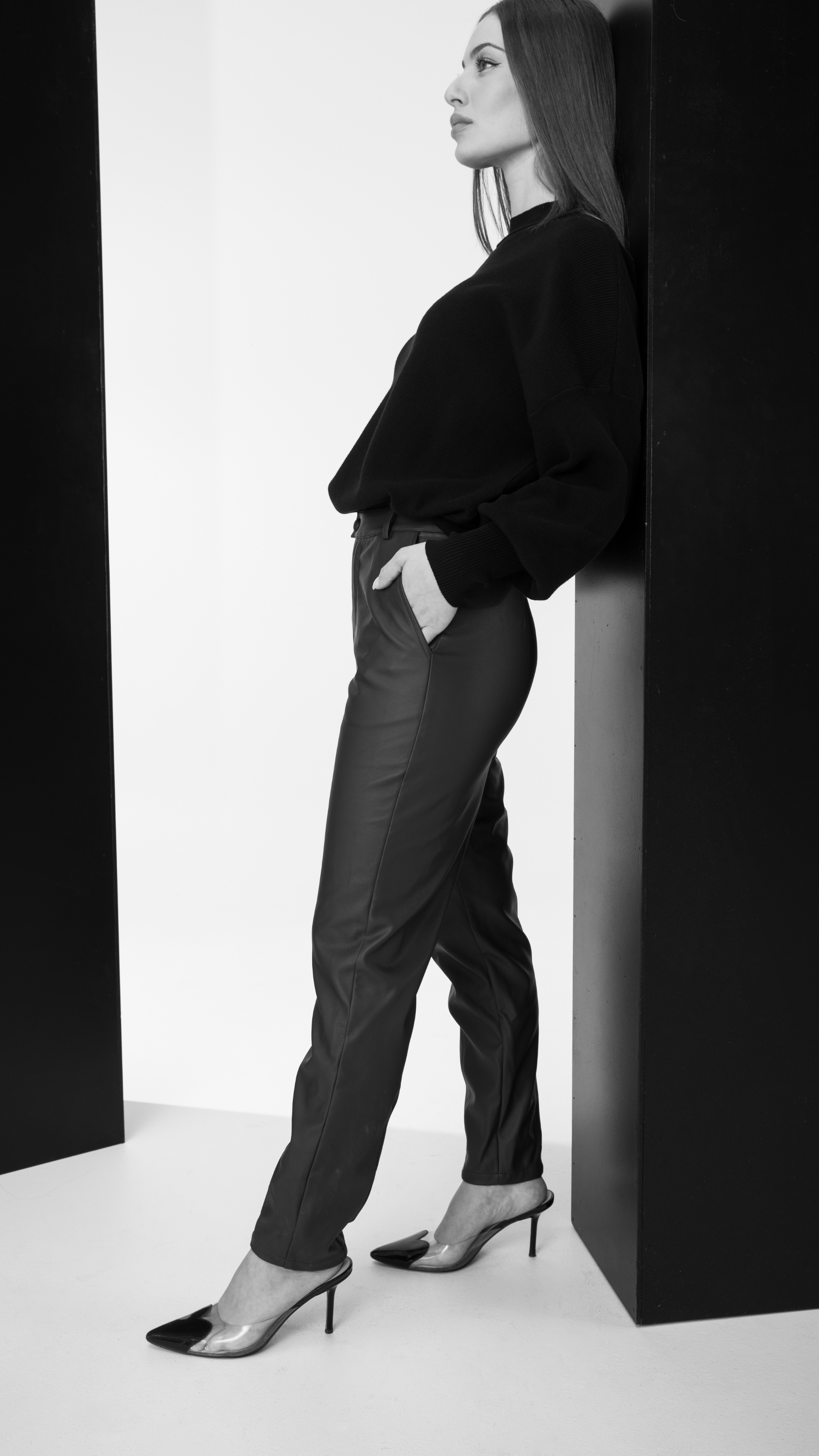 Onyx Faux Leather Pants - Black