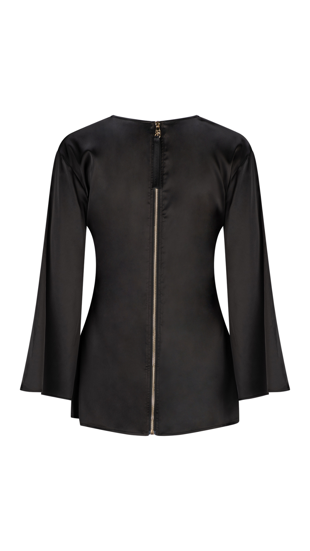 Bridgette A-Line Satin Top - Black
