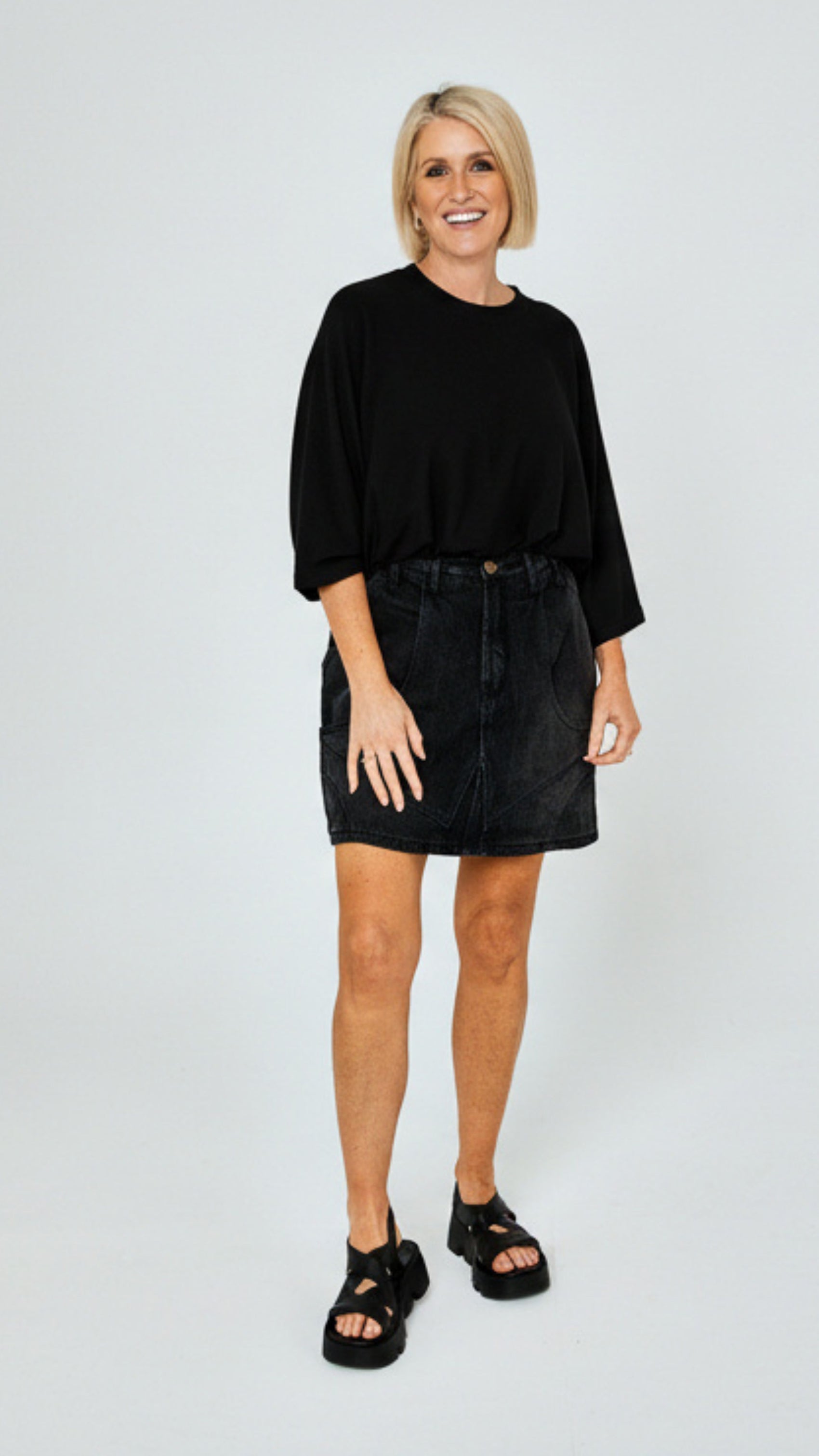 Dallas Lightweight Cotton Top - Black