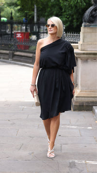 Paris One Shoulder Dress - Black