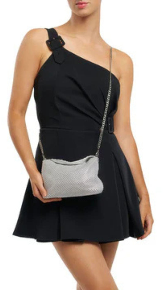Skylar Silver Ball Mesh Bag - Silver