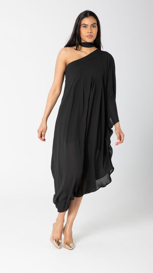 Hadassah Chiffon Dress - Black