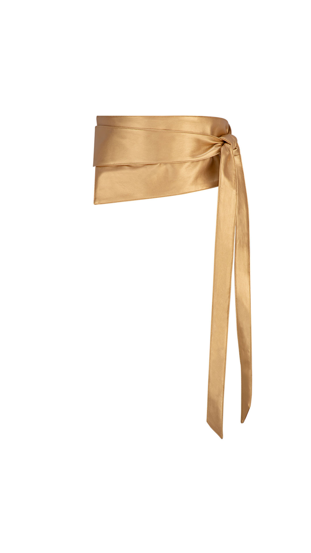 Rivka Faux Leather Wrap Belt - Gold