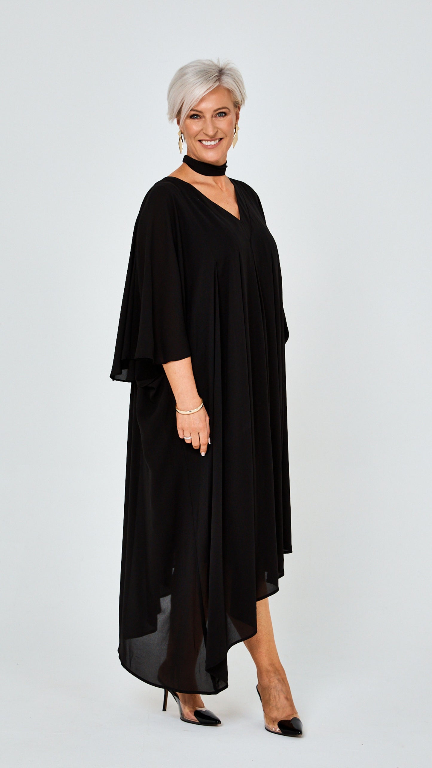 Harmony Chiffon Dress - Black