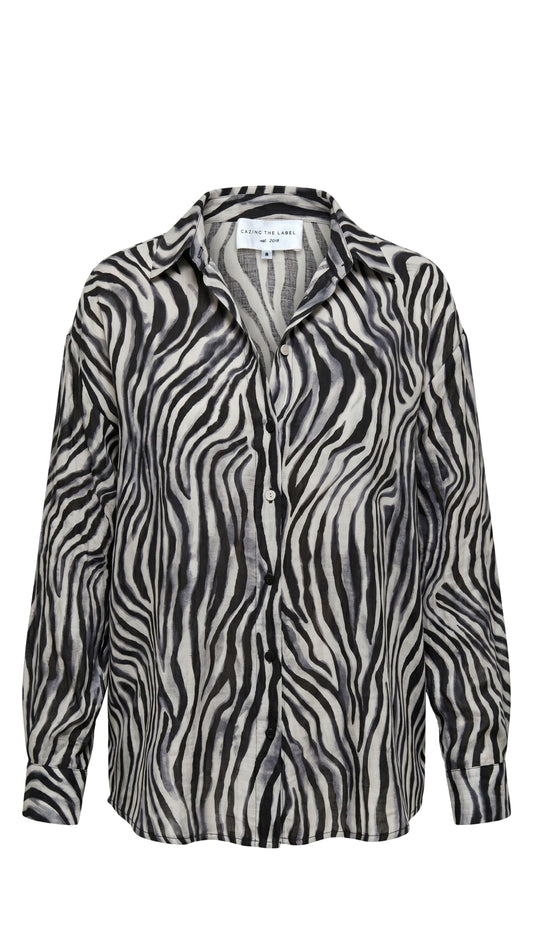 Layla Rayon Shirt - Zebra Print