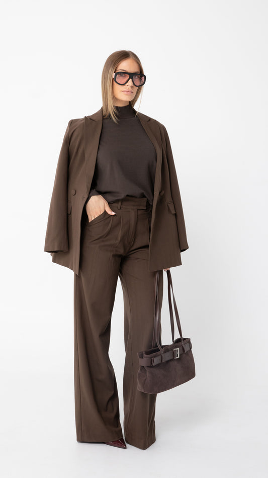 Tilda Suede Leather Bag - Dark Chocolate