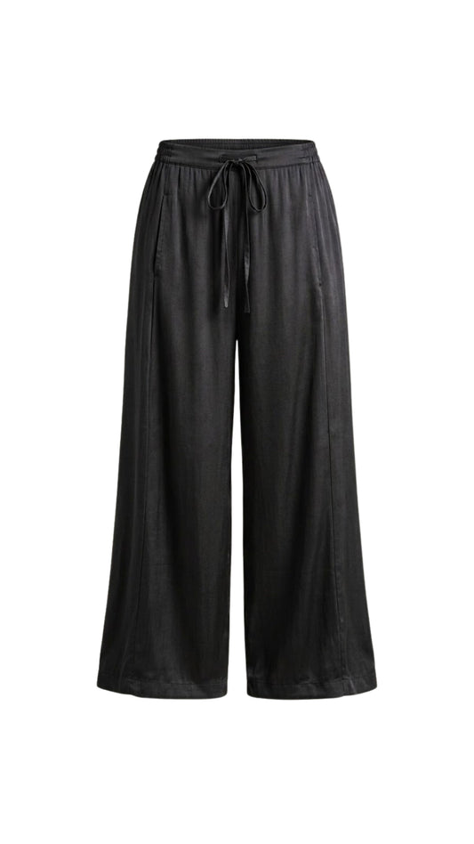 Solene Viscose Palazzo Pants - Black