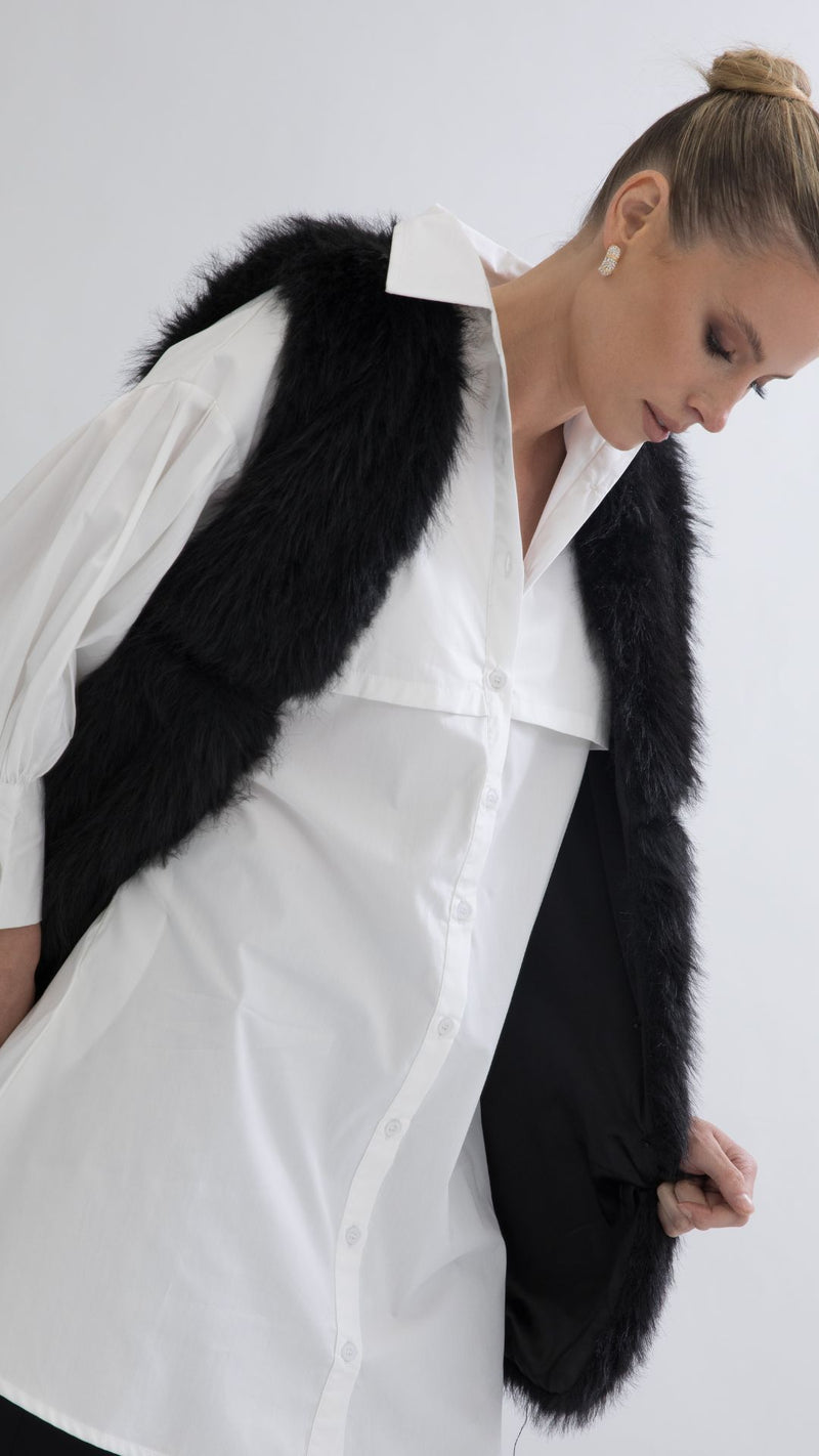 Eyelet Designer Longline Dress/Shirt - White