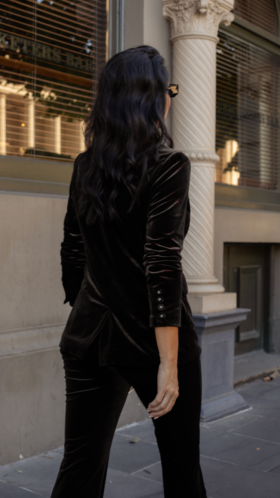 Alessandra Stretch Velvet Pants - Chocolate