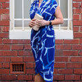 Darcy Rayon Print Dress - Blue