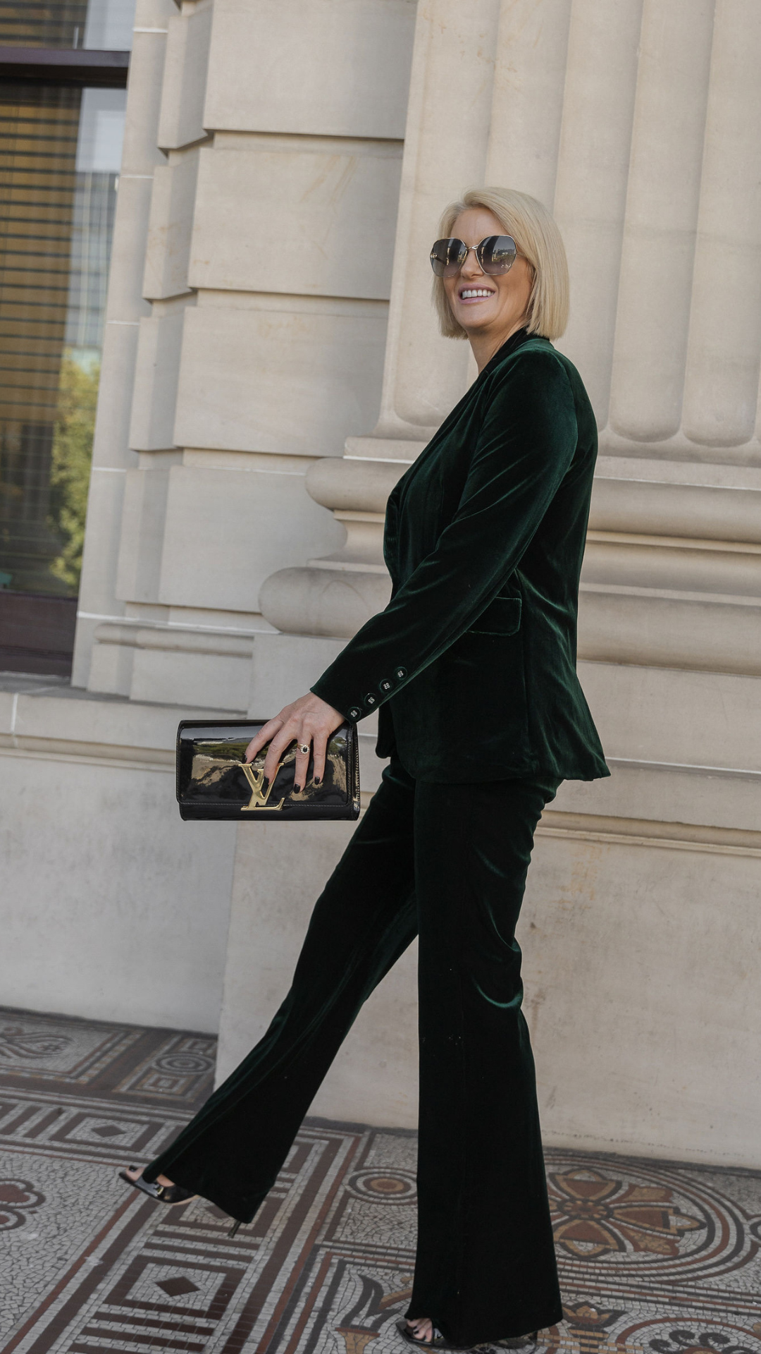 Alessandra Stretch Velvet Pants - Emerald