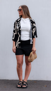 Georgie Rayon Shirt - Black Print