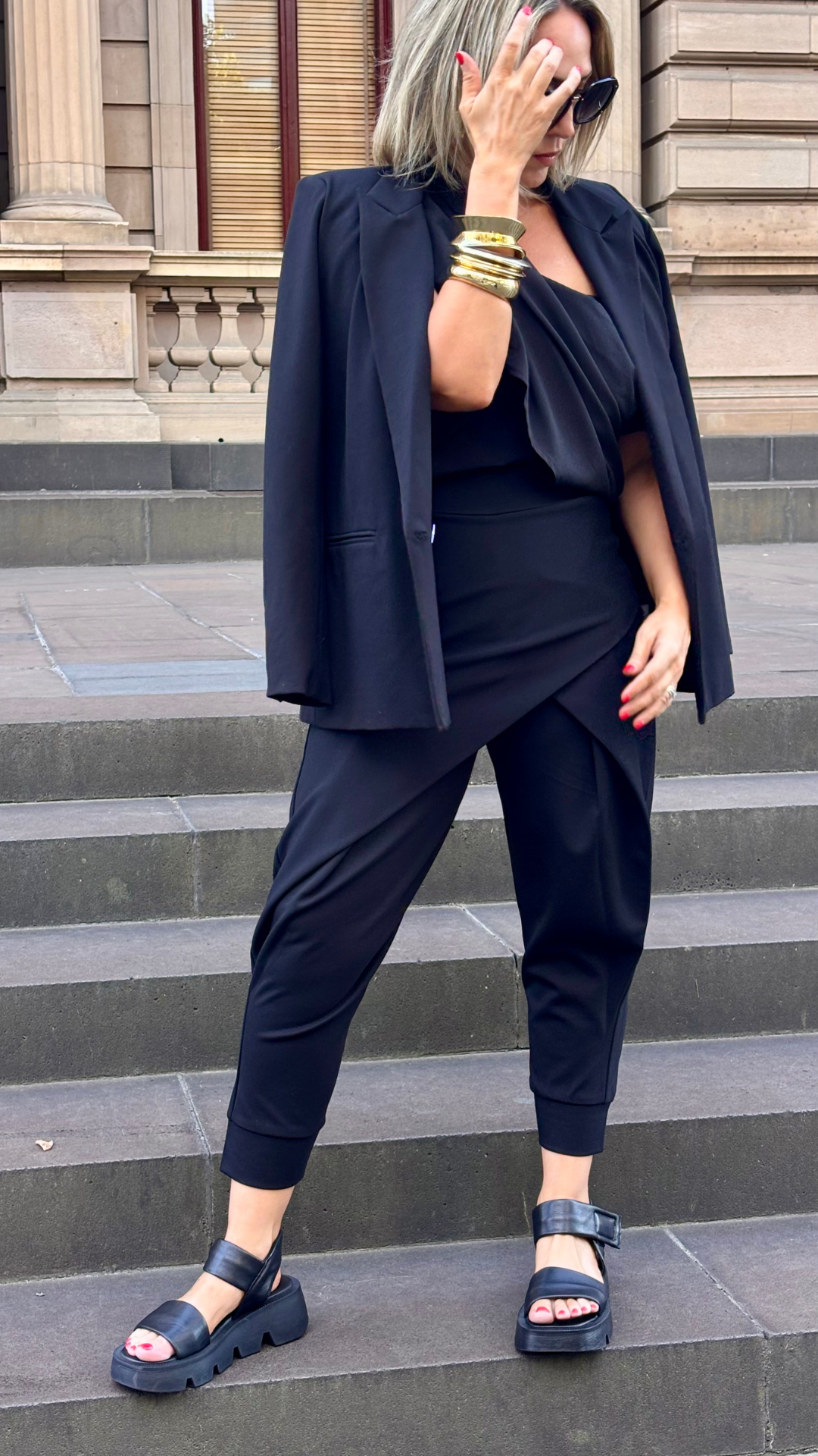 Charli Crossover Ponte Pants - Black