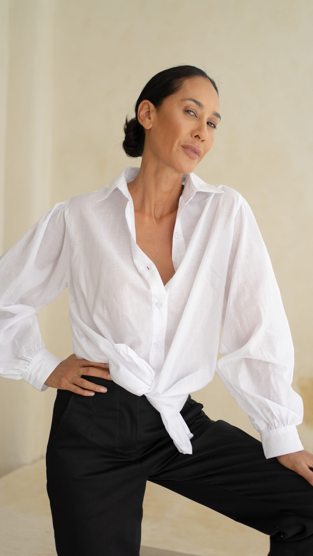 Amelia Lightweight Cotton Shirt - White