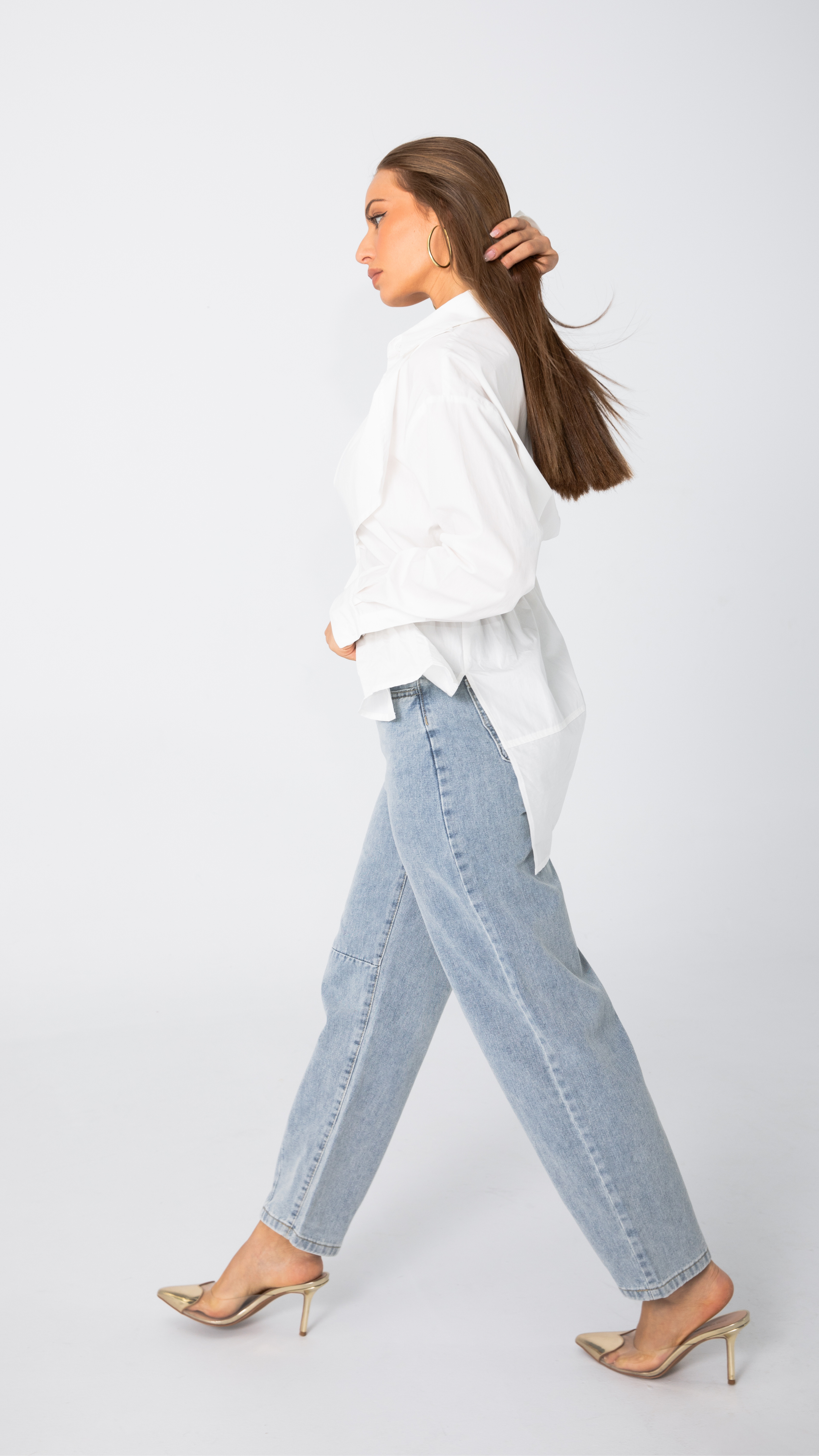 Frankie Barrel Shape Jeans - Blue