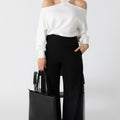 Talli Leather Tote Bag - Black