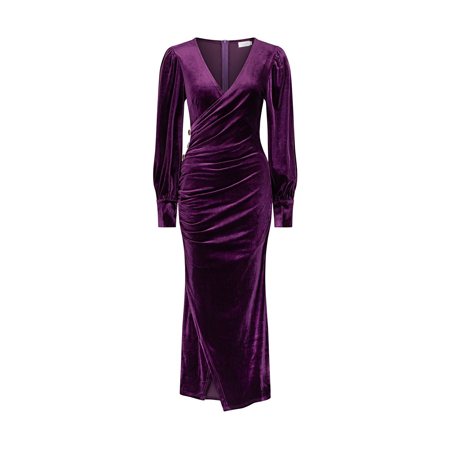 Alba Stretch Velvet Dress - Royal Purple