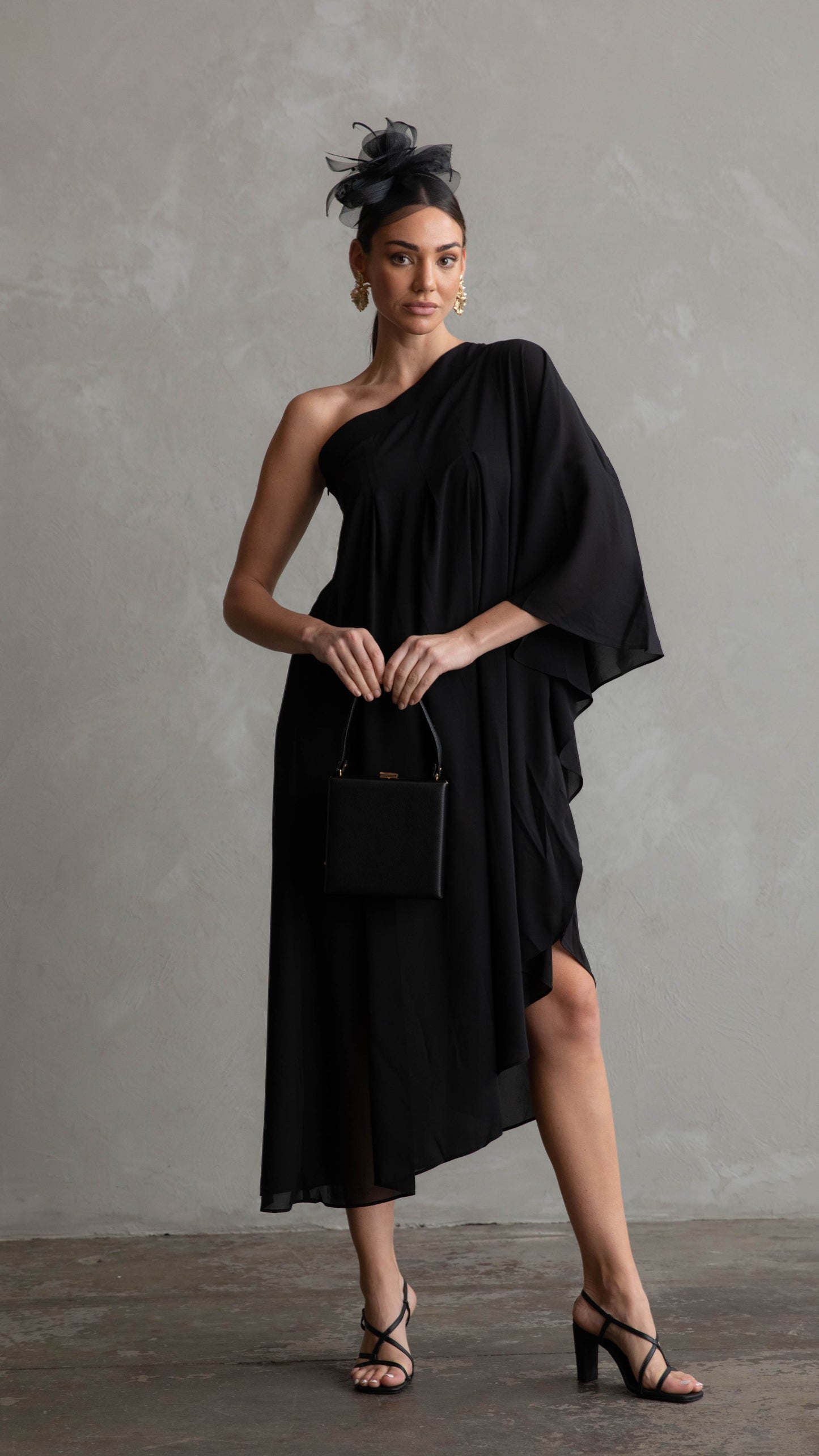 Hadassah Chiffon Dress - Black