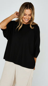 Dallas Lightweight Cotton Top - Black